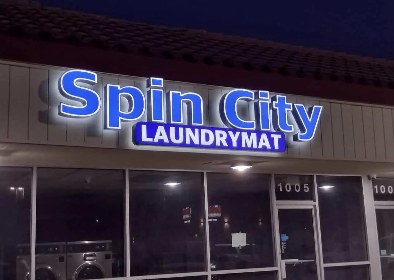 Spinning sign light fixture Visalia